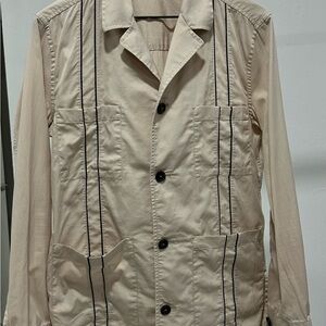 Carolina Herrera Tan Jacket with Black Detailing